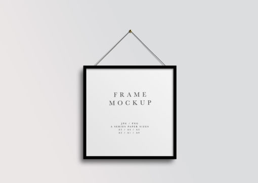 Black Square Hanging Frame Mockup #453 | PSD + Smart Object